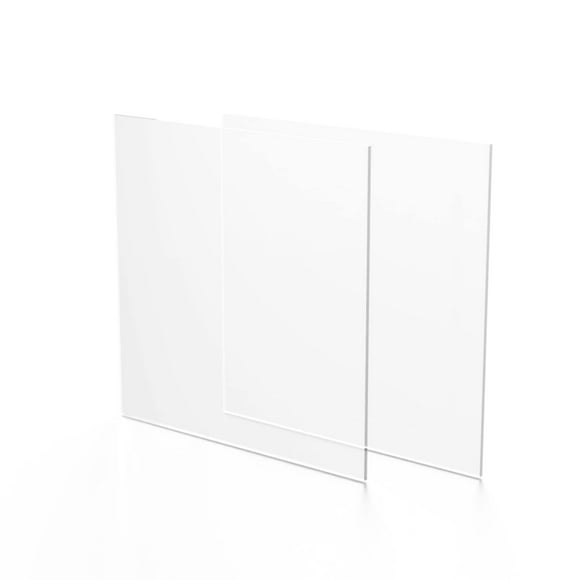 Fab Glass and Mirror Pack of 2 Plastic PET Acrylic Lightweight 11"x14" (3mm) Thick Clear Plexiglass Sheet for Photo Frame, Shatterproof Alternative for Glass, 2