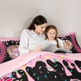 thumbnail image 4 of Erosebridal Teens Sport Baseball Full Size Comforter Sets 3 Pieces,Ice Cream Drip Dessert Bedding Sets For Boys Girls,Black Pink,Pink Reversible, 4 of 6