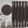 thumbnail image 5 of Halloween Shower Curtains for Bathroom, Waterproof Fabric Bath Curtains Decor, Bath Tub Curtain Brown Country Spooky Skeleton Hands Decorative Shower Curtain Sets with 12 Hooks, 72x72 Inch, 5 of 7