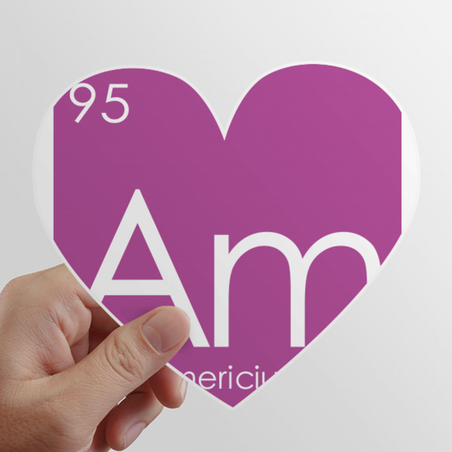 Chestry Elements Period Table Actinide Americium Am Heart Vinyl Sticker Bicycle Bottle Decal