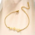 thumbnail image 2 of RSAMD Cardiogram Charm Bracelet Women Stainless Steel Hand Bracelets Fashion Jewelry-Gold, 2 of 9