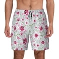 thumbnail image 2 of Picia Lilies Flowers pattern Mens Swim Trunks with Compression Liner Stretch Beach Shorts Quick Dry with Zipper Pockets No-Chafing Board Shorts-3X-Large, 2 of 9