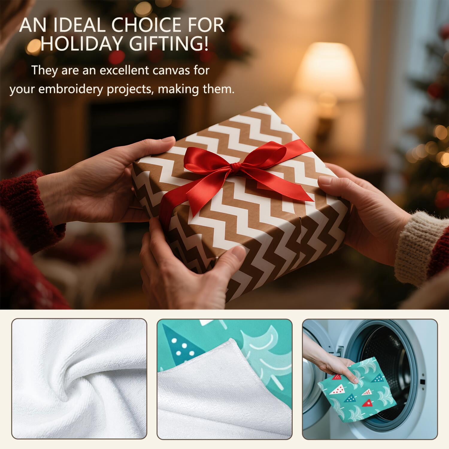 2 Pcs Funny Kitchen Towels,Turquoise Christmas Tree Pattern Microfiber Dish Towels,Kitchen Tea Towels,Kitchen Towel Set (18" X 26")