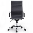 thumbnail image 3 of Hodedah Ribbed PU Leather High Back Swiveling Executive Chair in Black, 3 of 6