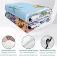 thumbnail image 4 of Twin XL Quilt Set 68''x98'', Coastal Sunflower Lightweight Summer Bedspread Coverlet Set with 2 Pillow Shams, Blue Summer Beach Starfish Shell Breathable All Season Quilt Bedding for Dorm/Guest Room, 4 of 9