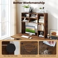 thumbnail image 5 of Giantex Desktop Bookshelf, Desk Hutch Dorm w/3 Adjustable Shelves, Wooden Desktop Storage Organizer, Brown, 5 of 9