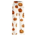 thumbnail image 4 of Bexdxz Halloween Pajama Pants Women Cute Funny Pumpkin Print Pajamas Casual Elastic Waist Pants Fall Pajamas Orange#1 M, 4 of 9
