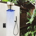 thumbnail image 2 of 12 Inches Ceiling Mount Shower Faucets Sets Complete Shower System LED Rainfall Shower Head System Rough-in Valve Body and Trim Included Matte Black, 2 of 14