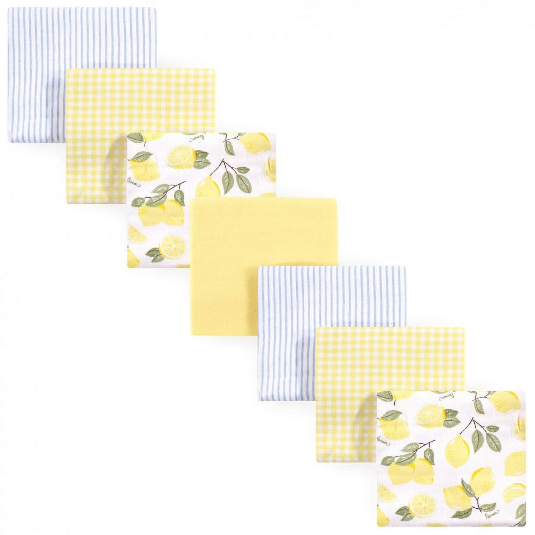 Hudson Baby Infant Girl Cotton Flannel Receiving Blankets Bundle Set, Lemons Flamingos 14-Pack, One Size