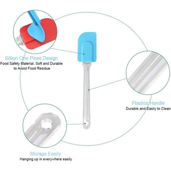 NOGIS Ensemble de Spatules Résistantes à la Chaleur - Spatule en Caoutchouc Antiadhésive pour la Cuisson, la Pâtisserie et le Mélange (Ensemble de 4 Pcs)