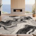 thumbnail image 2 of Design&I 8'x10' Washable Area Rug Sleek Flatweave Pet Friendly Floorcarpet Flowing Veined Painterly Minimalist Asymmetric Accessories for King Size Bedroom, Under Bed, 2 of 7