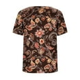 thumbnail image 6 of Summer Shirts for Women Plus Size Cowl Neck Floral Print Short Sleeve T Shirt Top Casual Oversized Loose Fits Breathable Draped Neck Tee Shirt, 6 of 6