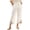 White, variant on Levmjia Women's Embroidered Capri Pants High Waisted Wide Leg Cropped Trousers with Pockets Casual Loose Fit Elastic Waist Summer Pants