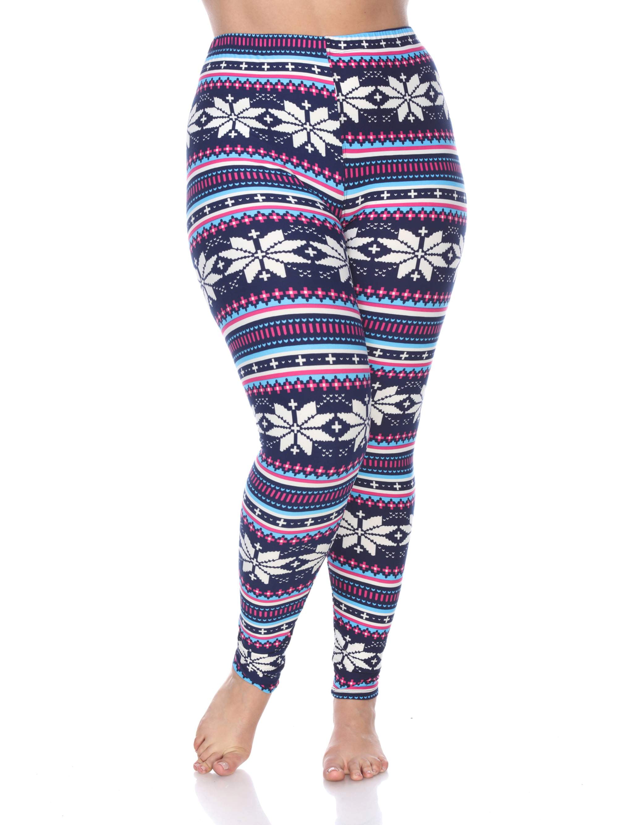 White Mark Women's Plus Size Holiday Printed Leggings - Walmart.com