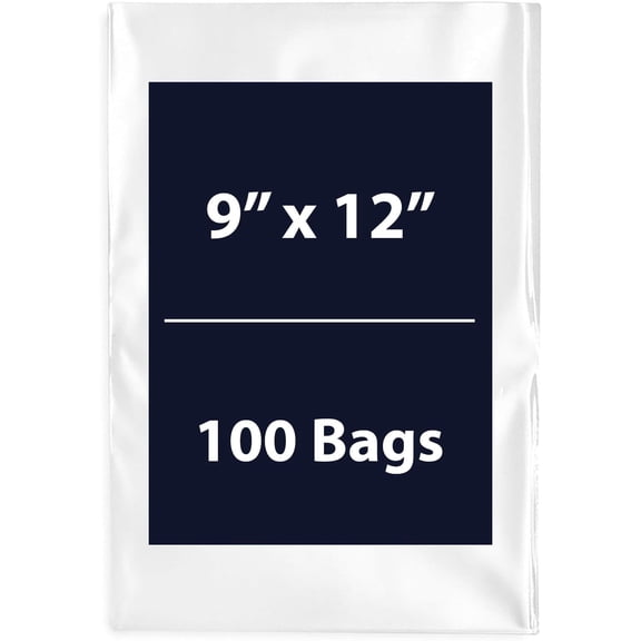 OMRANII Flexible and Durable Low-Density Polyethylene Poly Bags, Clear 100-Piece