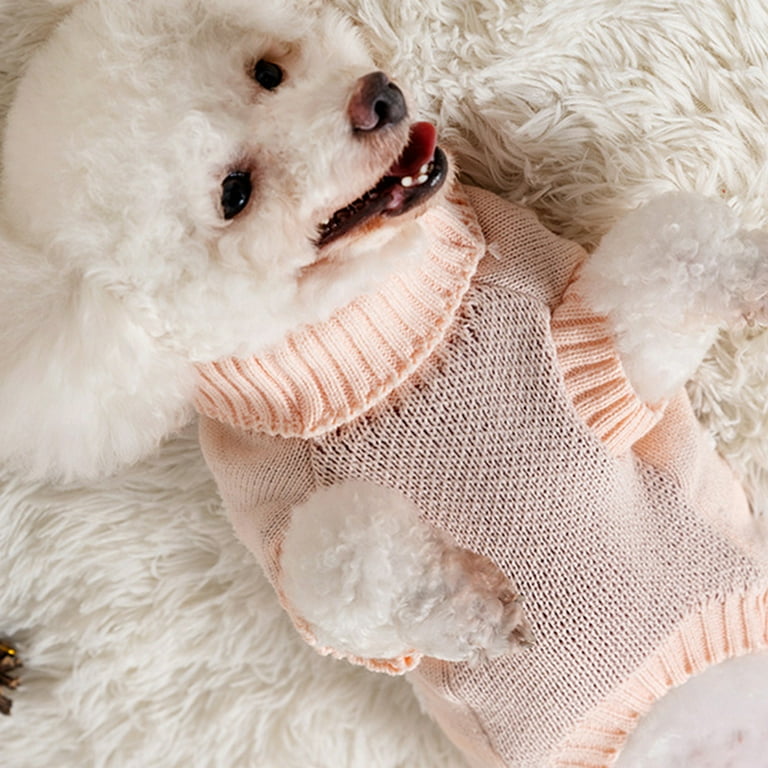 Nsxcdh Christmas Dog Sweater,Pink Santa Pattern,Knitted Pet Coat