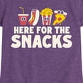 thumbnail image 3 of Instant Message - Here For The Snacks - Toddler & Youth Girls Short Sleeve Graphic T-Shirt, 3 of 6
