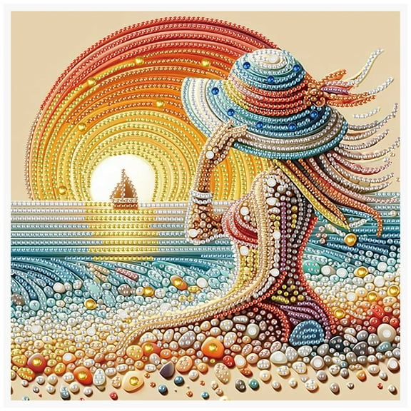Lady Waiting for Sunset Diamond Art Painting Kit