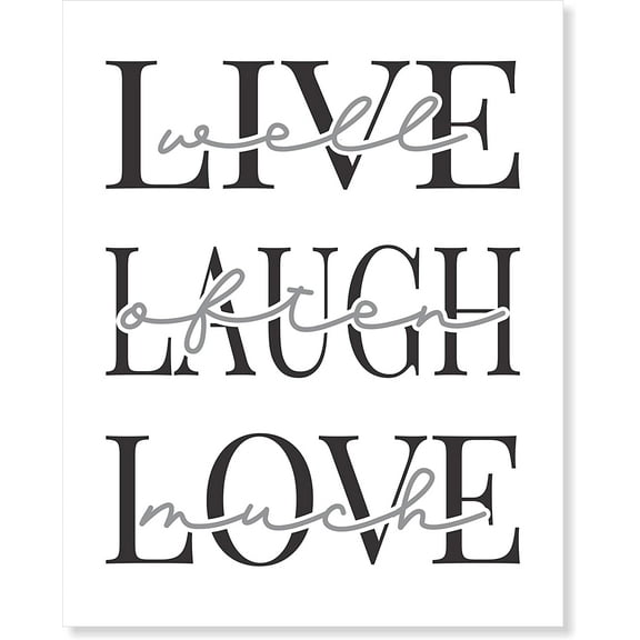 Live Well Laugh Often Love Much Rustic Wood Wall Sign 12x15