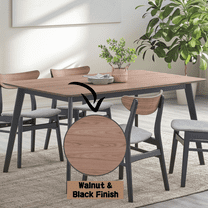 Newboti Furniture Rebi Walnut & Black Finish Dining Table 44126