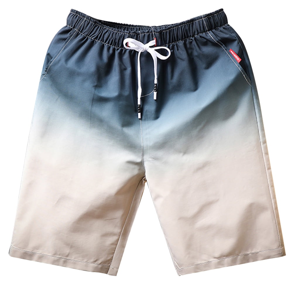 Coolred-Men Big Pockets Skinny Washed Summer Gradients Jeans Shorts Pants
