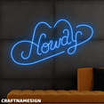 thumbnail image 3 of Craftnamesign Howdy Neon Sign, Cowboy Wall Art, Wall Decor For Living Room, 3 of 5