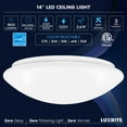 thumbnail image 7 of Luxrite 14 Inch LED Flush Mount Ceiling Light, 25W, 5 CCT Color Selectable, 1875 Lumens, Dimmable, Damp Rated, ETL Listed, 7 of 7