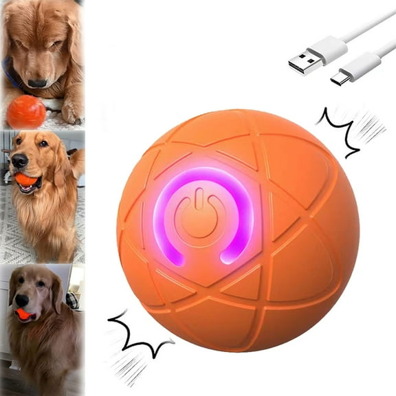Interactive Dog Toys Ball, Automatic Moving Bouncing Rotating Ball with USB Rechargeable, for/Small/Medium/Large Dogs Active Self Rolling Dog Ball for Dogs Enrichment