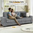 thumbnail image 5 of Lunale 83.9" Corduroy Sofa with Cup Holders, Modern 3-Seater Couch for Living Room, Gray, 5 of 10