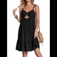 thumbnail image 1 of Vestido de Verano para Mujer 2025, Sin Mangas, con Tirantes Finos y Cuello en V, Informal, Estilo Swing. Negro L, 1 of 8
