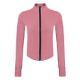 thumbnail image 3 of SNKSDGM Casual Easter Shirts Spring Tops for Women 2025 Work Women's Full Zipper Light Sportswear with Thumb Opening Walking Coat Cutting for Training and Yoga Coat Plus Size Tops for Women Dressy, 3 of 3
