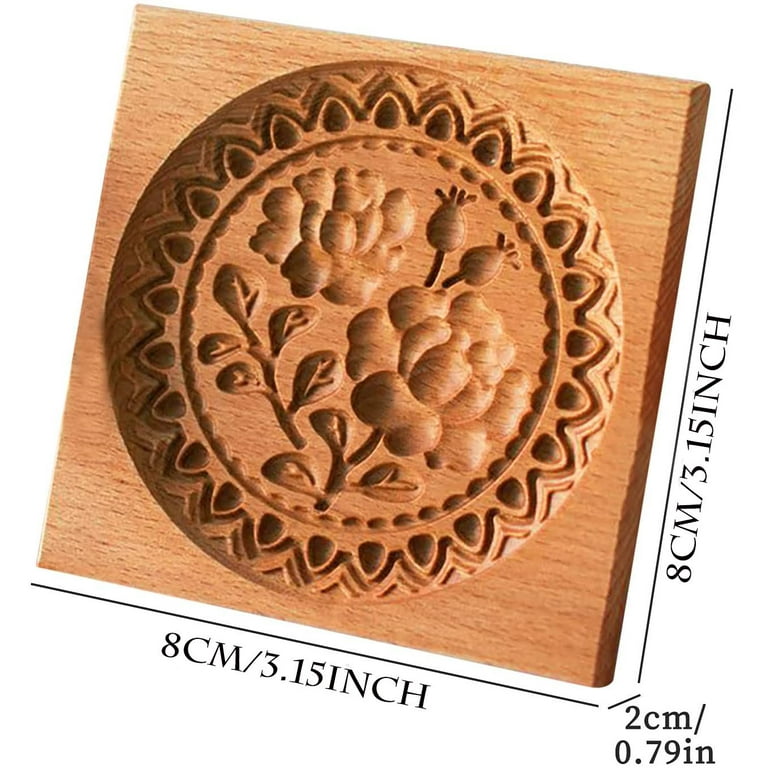 Shortbread Mold Hearts. Carved Wooden Form for Baking Gingerbread.  Beautiful Stamp for Kitchen 