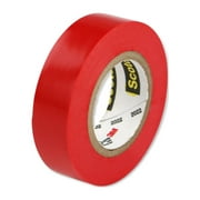 3M Scotch® Vinyl Elec Color Coding Tape 35, 1/2" x 20 ft, Red, 1 RL (500-102243)