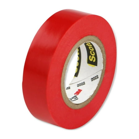 3M Scotch® Vinyl Elec Color Coding Tape 35, 1/2" x 20 ft, Red, 1 RL (500-102243)