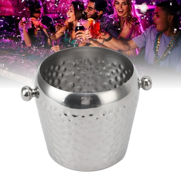 Cubo De Hielo De Acero Inoxidable, Minicontenedor Congelado Aislado Para Bar, Vino, Champán, 1L, Mano De Obra Fina