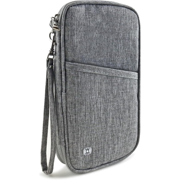 Passport Holder Family, Travel Document Organizer with RFID, Portable Passport Cover Case with Zipper for Cards, Boarding Pass, ID, Money, Tickets