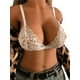 thumbnail image 5 of TRKIYQC Sujetador de encaje floral para mujer Sin aros Sin relleno Comodidad Ver a través de la ropa interior de lencería Negro / Blanco TRKIYQC moda, 5 of 7
