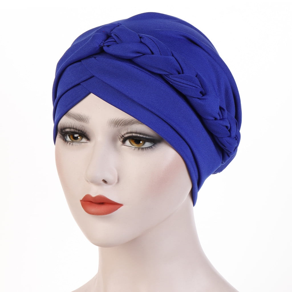 Hontri Muslim Headwrap Cap Women Solid Turban Beanie Cancer Chemo