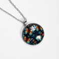 thumbnail image 4 of Flower Butterfly Glass Circular Pendant Necklace - Elegant Jewelry for Women, 4 of 5