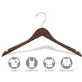 thumbnail image 3 of INTERNATIONAL HANGER Rubber Coated Walnut Wood Top Hanger, 25 Pack, 3 of 5