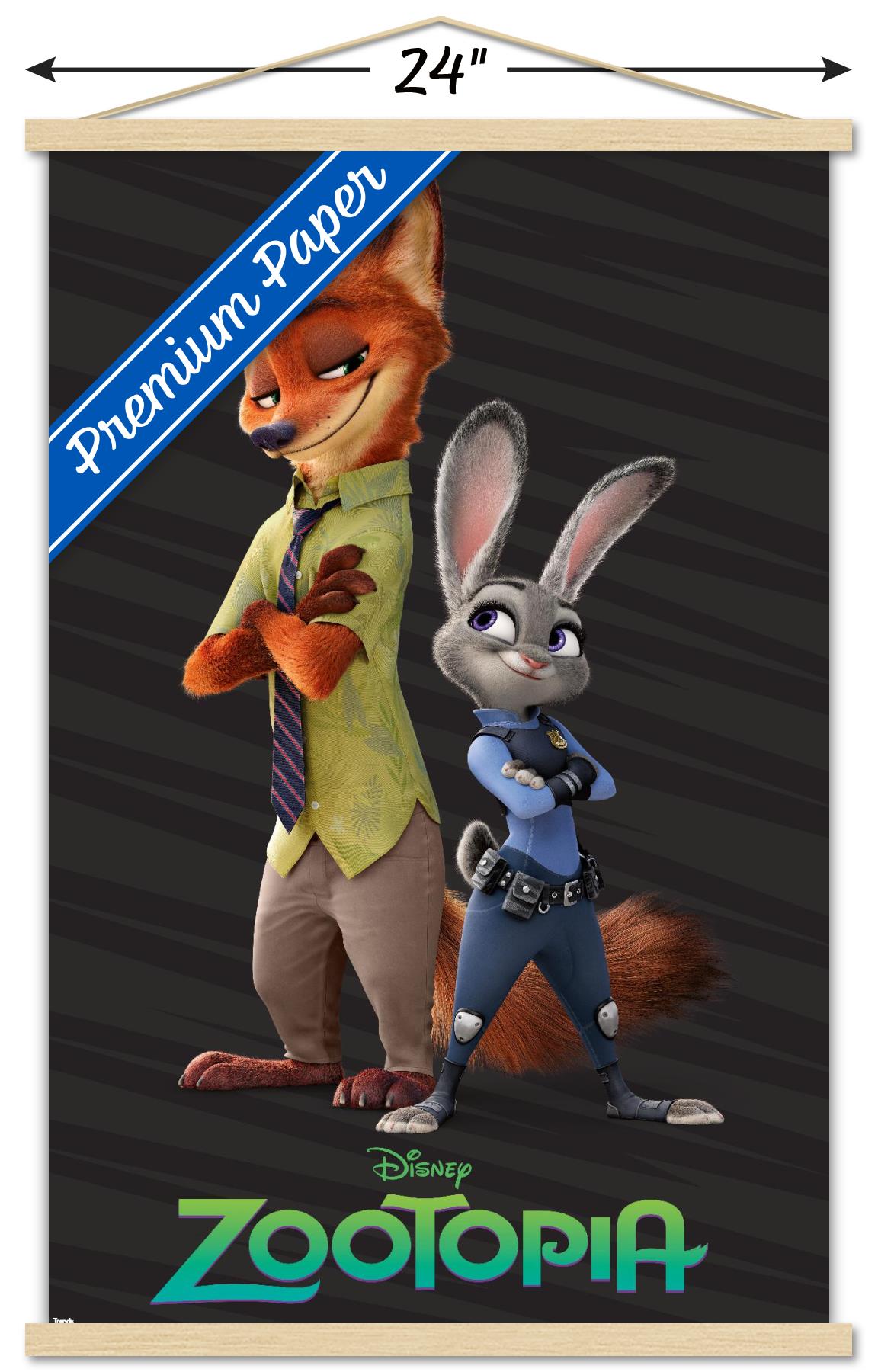 Disney Zootopia - Partners Wall Poster with Wooden Magnetic Frame, 22.375" x 34"