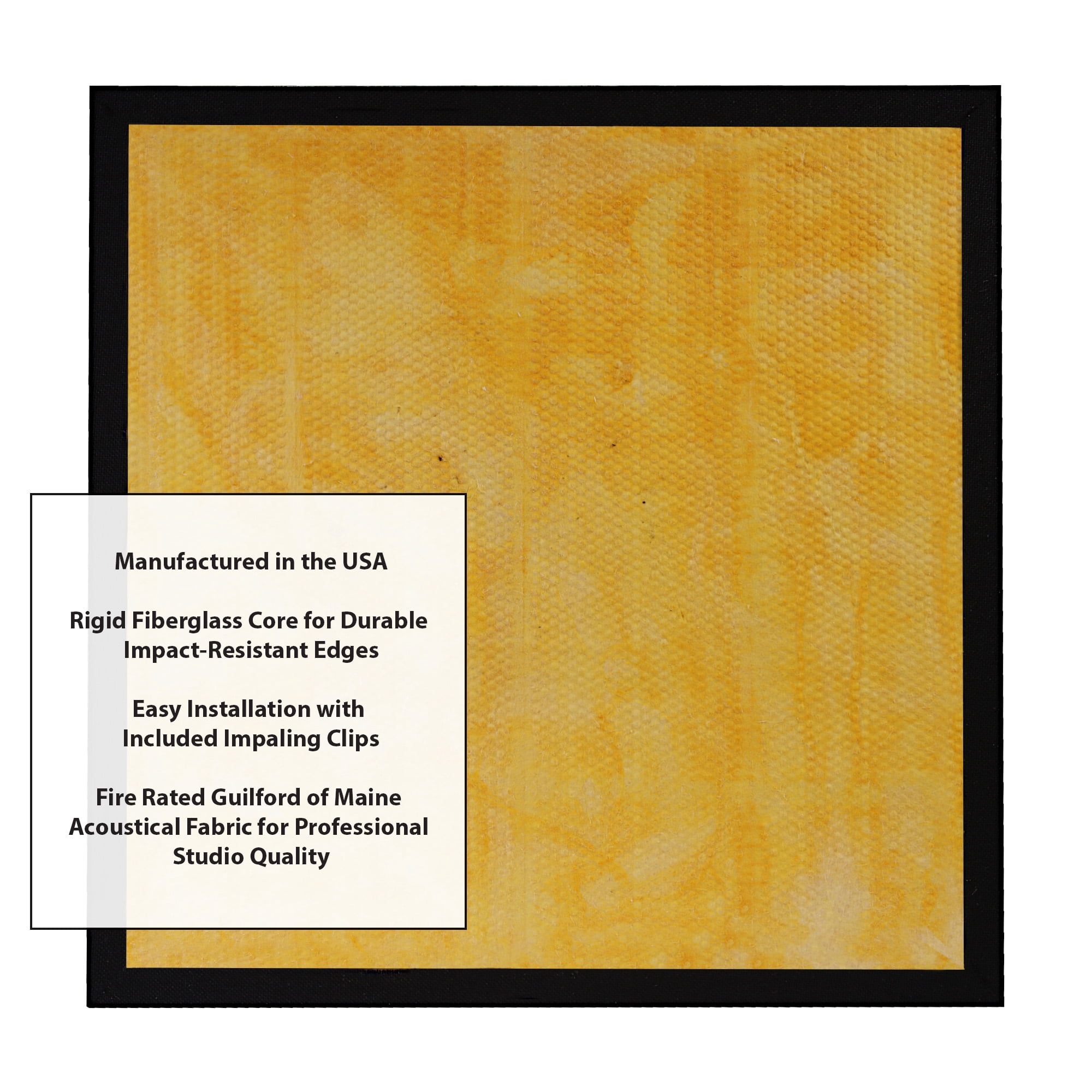 ATS Acoustics Hardened Edge Fire Rated Professional Studio Quality Acoustic Panel 24x24x1