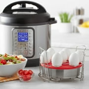 Instant Pot Official 8-piece Cook/Bake Set: 2 Pans, 2 Wire Racks, 2 Red Silicone Lids, 1 Removable Divider, and Removable Base