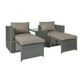 thumbnail image 2 of Emma + Oliver Gray Indoor/Outdoor Modular Loveseat Sofa Set with Ottomans and Glass-Top Table, 2 of 11