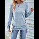 thumbnail image 5 of Camisa de Larga con Puños Abotonados para Mujer, Suéter Informal de Otoño, Moda Azul L, 5 of 10