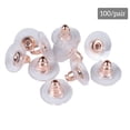 thumbnail image 3 of 100 pares de respaldos de pendientes para tachuelas, tapones de forma única, topes traseros de seguridad perforados, anillos, accesorios, Kit de Ropa, zapatos y accesorios Miscelánea oro rosa Minnieouse AP008890-03B, 3 of 6
