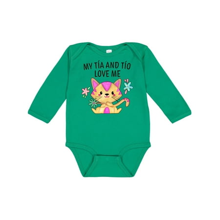 

Inktastic My Tía and Tío Love Me with Cute Kitten and Flowers Gift Baby Boy or Baby Girl Long Sleeve Bodysuit