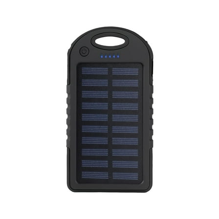 5000mAh Solar Power Bank,Portable Solar Charger with Fast Charging for All Smartphones, Outdoor Companion (Black)