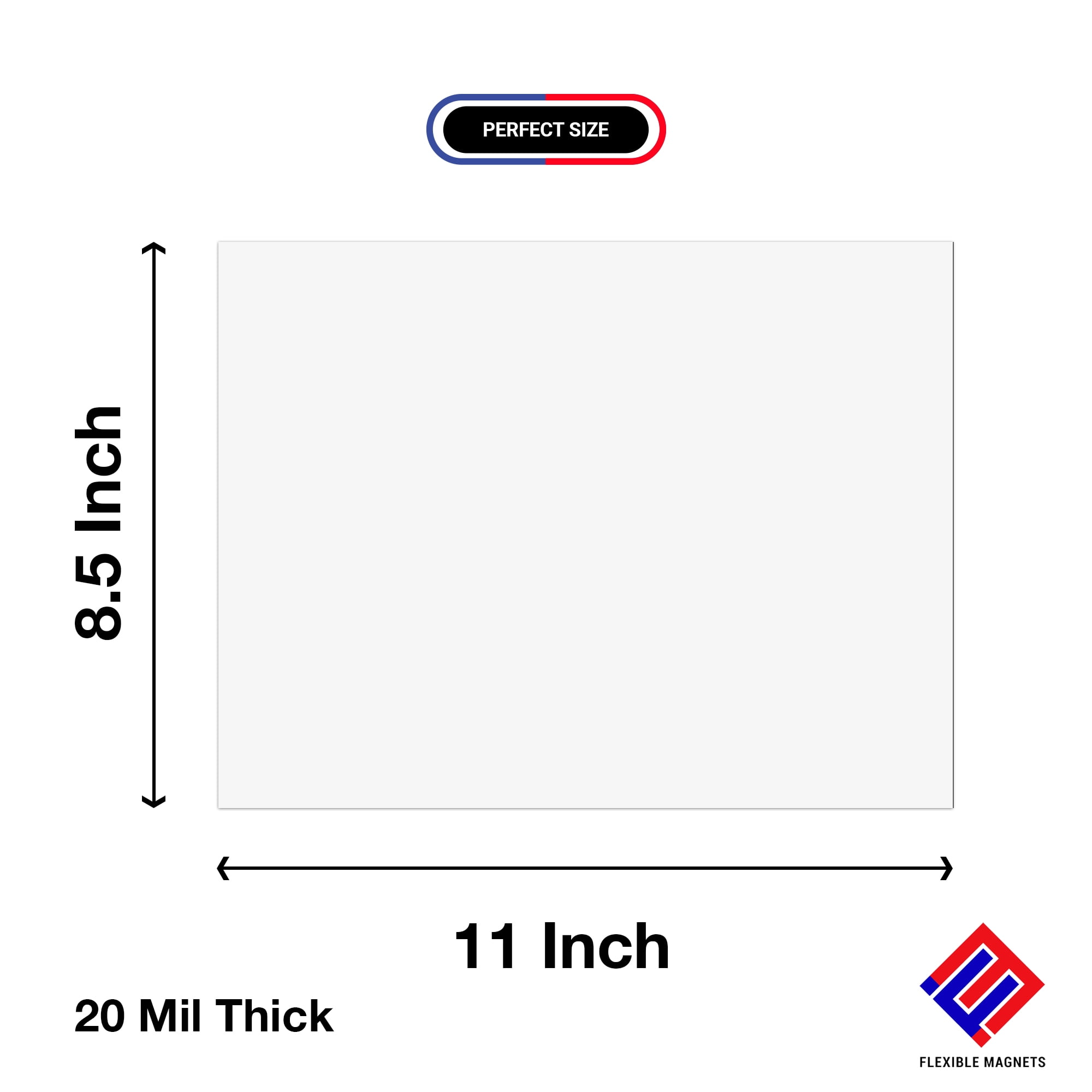 Flexible Magnets Dry Erase White Magnetic Sheet - 8.5" X 11" - 1 Sheet