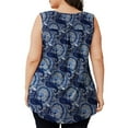 thumbnail image 3 of Summer Saving Wycnly Womens Tank Tops Western Print V-Neck Sleeveless Shirts Button Down Plus Size Casual Tunic Vest Blouse Navy XXXL Up to 65% off, 3 of 5